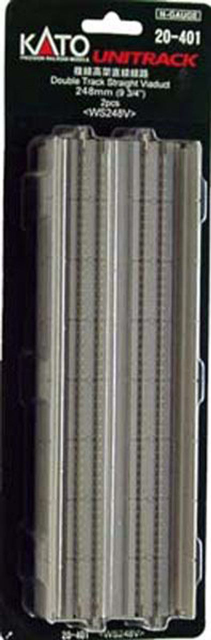 Kato 20-401 248mm (9 3/4') Double Track Straight Viaduct Track WS248V (N scale)