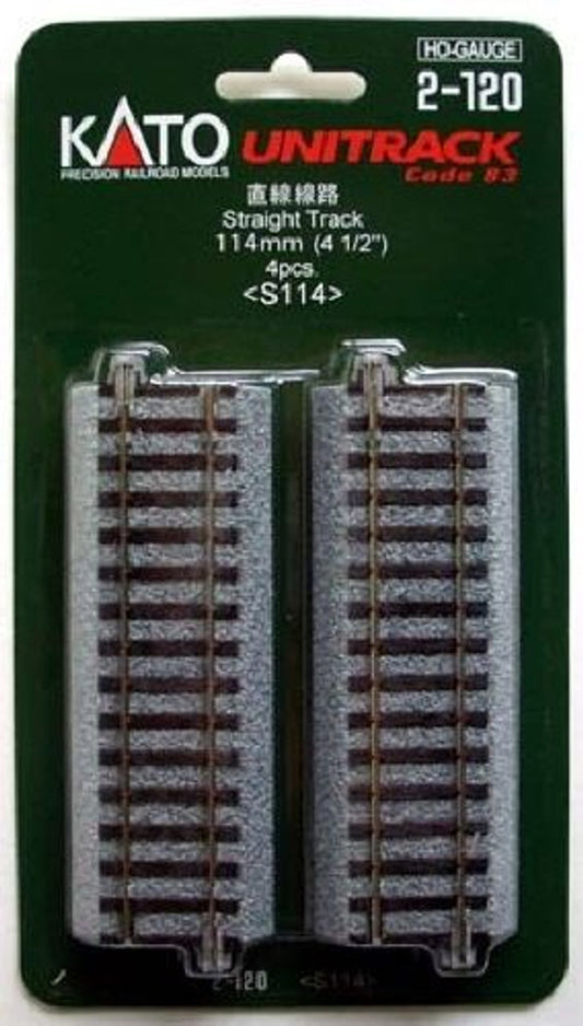 Kato 2-120 114mm (4 1/2') Straight Track S114 (4 pcs.) (HO scale)