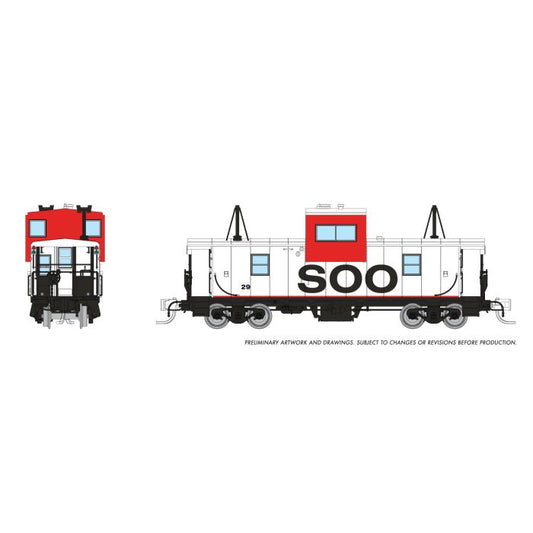 Rapido 510041 N scale Wide Vision Caboose: SOO - White & Red Scheme: #29