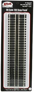 Atlas 821 HO Code 100 9" Straight Snap Track (6)