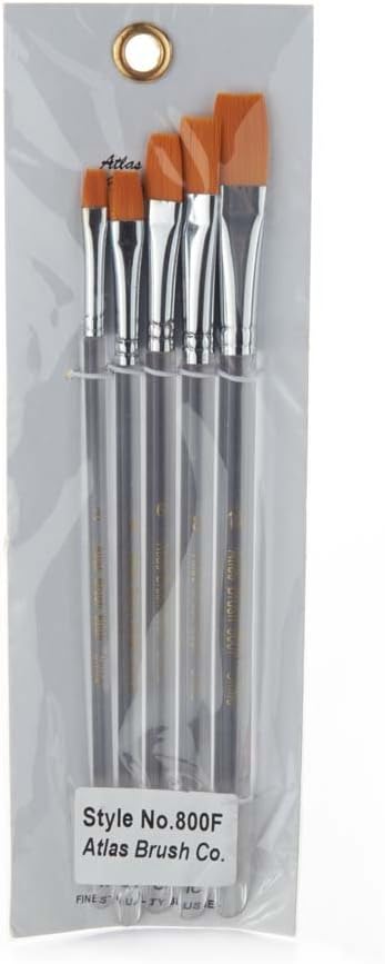 Atlas Brush #800F Taklon 5pc Flat Set