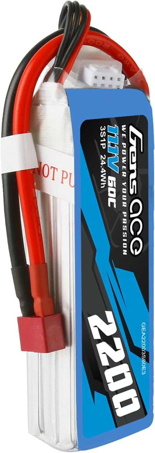 Gens ace 3s Lipo Battery 11.1V 2200mAh 60C Lipo Battery with EC3 Plug for RC Drone RC Airplane RC Drone RC Helicopter
