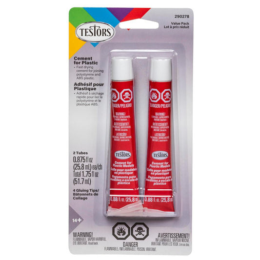 Testors 290278 Cement for Plastic, 2 pack