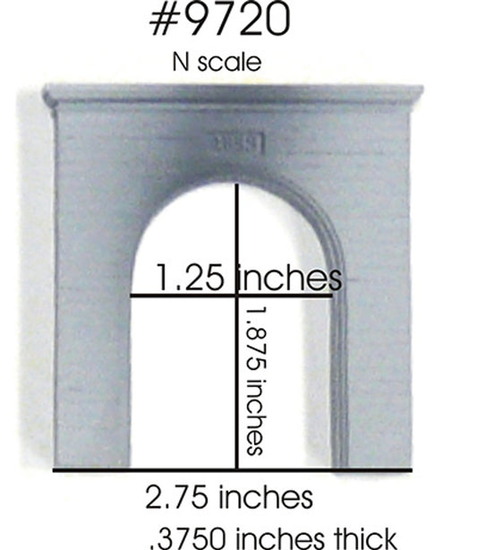 Chooch Enterprises 9720 - Single Concrete Tunnel Portal (2) - N scale
