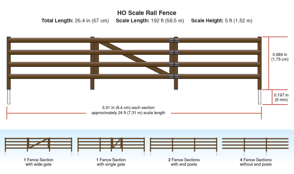Rail Fence - HO Scale