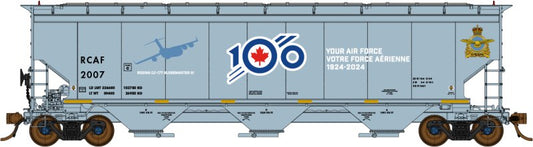 North American Railcar - N Scale - 3 Bay Hopper - Royal Canadian Air Force (RCAF)(Gray/White Lettering/ Blue/Red 100th Anniversary Logo)(Special Features) - single car - RCAF 2007 Boeing CC-177 Globemaster III