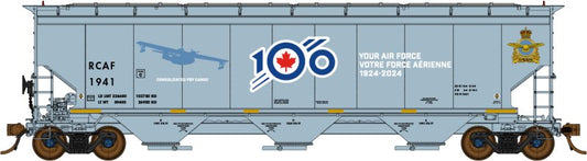 North American Railcar - N Scale - 3 Bay Hopper - Royal Canadian Air Force (RCAF)(Gray/White Lettering/ Blue/Red 100th Anniversary Logo)(Special Features) - single car - RCAF 1941 Consolidated PBY