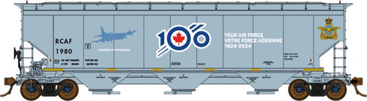 North American Railcar -  N Scale - 3 Bay Hopper -  Royal Canadian Air Force (RCAF)(Gray/White Lettering/ Blue/Red 100th Anniversary Logo)(Special Features) - single car - RCAF 1980 Lockheed CP-140 Aurora