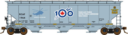 North American Railcar - N Scale - 3 Bay Hopper - Royal Canadian Air Force (RCAF)(Gray/White Lettering/ Blue/Red 100th Anniversary Logo)(Special Features) - single car - RCAF 1964 Sikorsky CH-124 Sea King