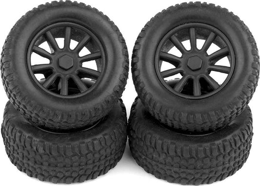 21426 Team Associated Wheels/Tires Mounted SC28