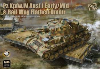 Border Model 1.35 Pz.Kpfw IV Ausf. J Early/Mid & Railway Flatbed Ommr