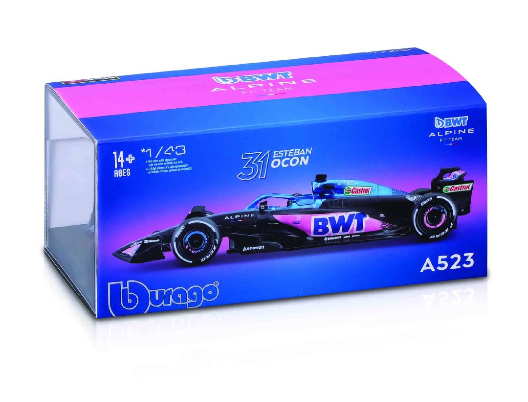 Bburago 1/43 Alpine F1 Team A523 (2023) w/ driver (Gasly #10)