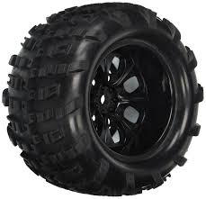 Pre-Mounted 1/5th Tires/Wheels, Black (2pc)