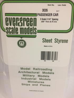 Passenger Car Siding "S" Scale By EVERGREEN SCALE MODELS