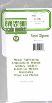 Styrene Plain Sheet .010 6x12 (4) By EVERGREEN SCALE MODELS