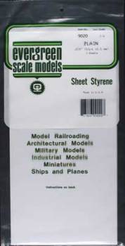 Styrene Plain Sheet .020 6x12 (3) By EVERGREEN SCALE MODELS