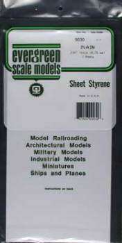 Styrene Plain Sheet .030 6x12 (2) By EVERGREEN SCALE MODELS
