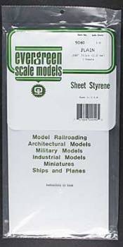 Styrene Plain Sheet .040 6x12 (2) By EVERGREEN SCALE MODELS