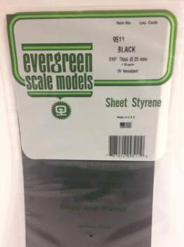 Black Sheet .010 6x12 (4) By EVERGREEN SCALE MODELS
