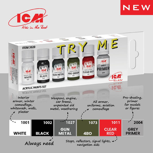 ICM Acrylic Paint Set for TRY ME (6 х 12 ml)