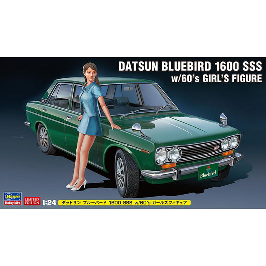 Hasegawa 1/24 Datsun Bluebird 1600 SSS with 60's Girl Figure