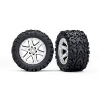 Traxxas Tires & wheels, assembled, glued (2.8") (RXT satin chrome
