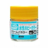 Mr Hobby Aqueous Color H34 Gloss Cream Yellow 10ml Bottle