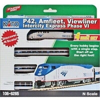 Kato 106-6285-1, N Scale Amfleet, Phase VI Viewliner Intercity Express 4 Unit Starter Series Train S