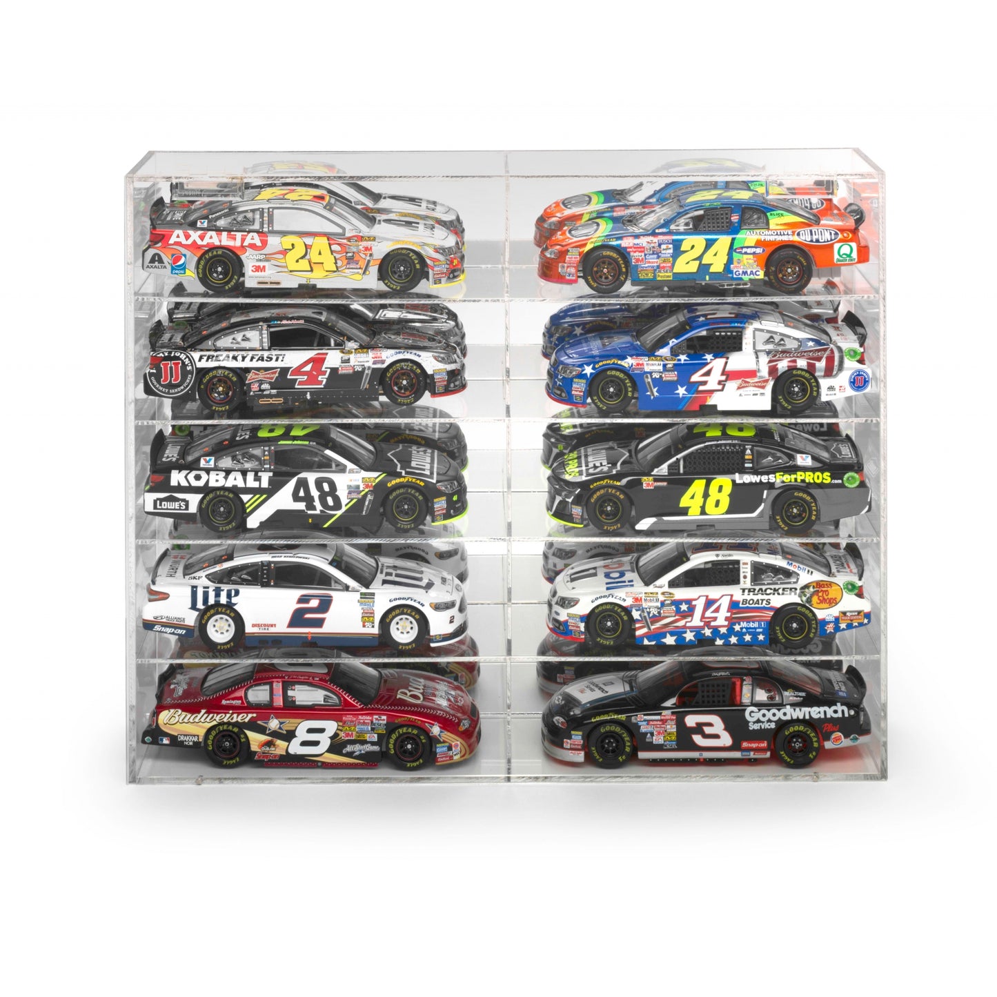 Auto World Ten-Car Acrylic Display Case with Mirror Back