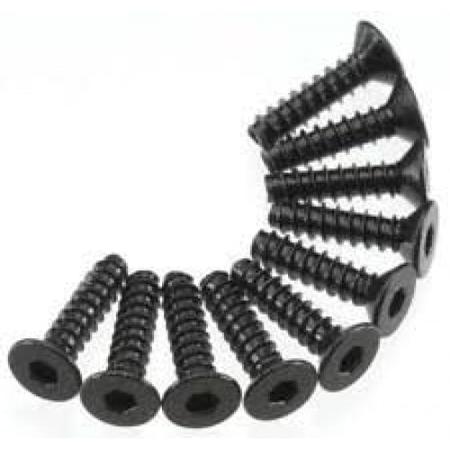 Axial 466 M3x12mm Hex Socket Tapping Flat Head (Black) (10pcs)