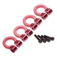 HR 1/10 aluminum Red Tow Shackle D-rings (4)