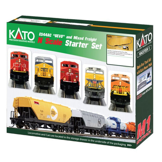 KATO 106-0022 N scale M1 Basic Oval Track Set, ES44 Canadian Pacific, Freight Cars and Power Pack, 120V