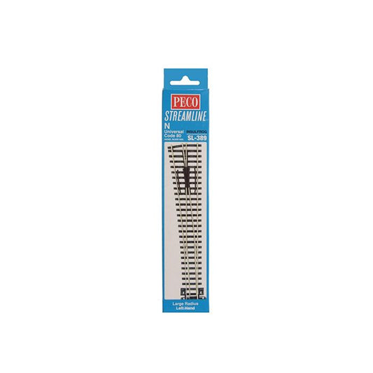 PECO SL-389 N Code 80 LH Large Radius Turnout