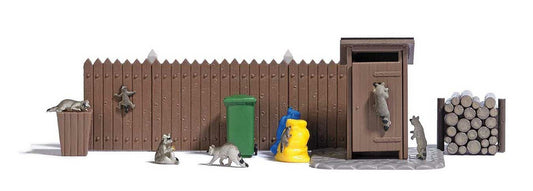 Busch 7922 - HO- Action Set -- Raccoons, 5 Adult and 2 Young Raccoons