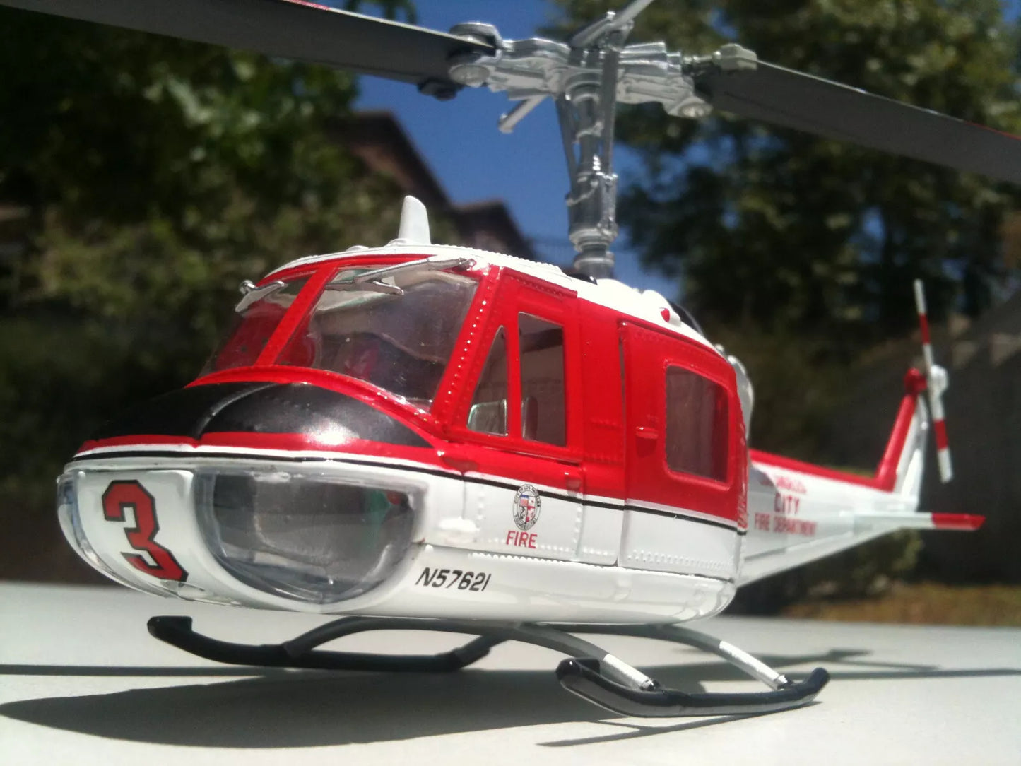 Corgi Iroquois Bell UH-1D Huey Helicopter Los Angeles City Fire Dept. 1/50 Scale