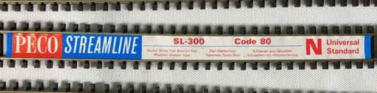 Peco SL-300 N Code 80 Nickel Silver Flex Track (Wood Ties) - 36"