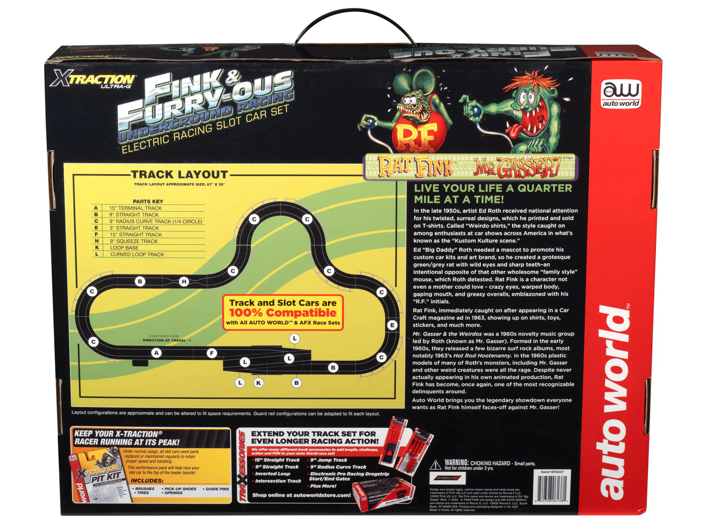 Auto World 14' Rat Fink Fink & FURRY-OUS Underground Racing