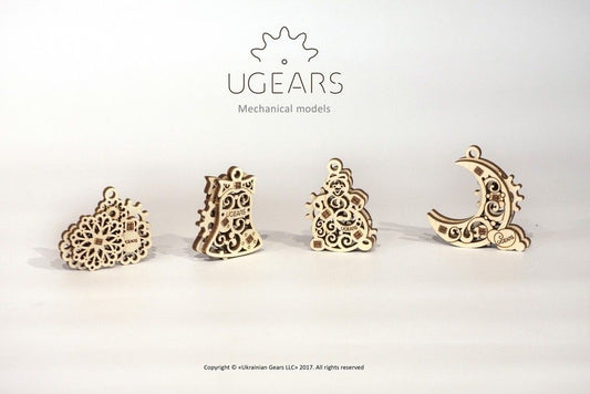 Ugears U-Fidget Gearsmas (4 Models) - 36 Pieces