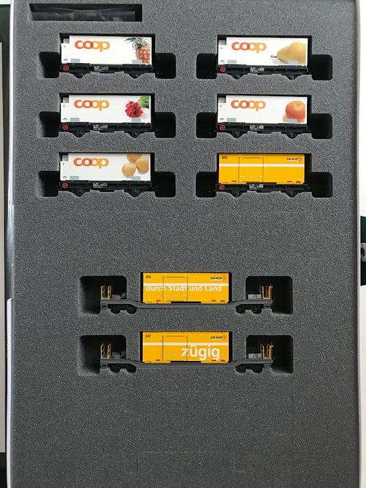 Kato 10-1731 Rhaetian Railway Container Freight Train 8-Car Set (N)