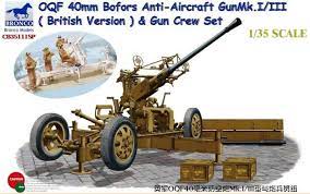 Bronco Models 1/35 40mm Brofors Anti Aircraft Gun MkI/III (British) with Gun Crew