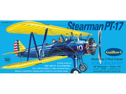 Guillow's 1/16 Stearman PT-17 Model Kit