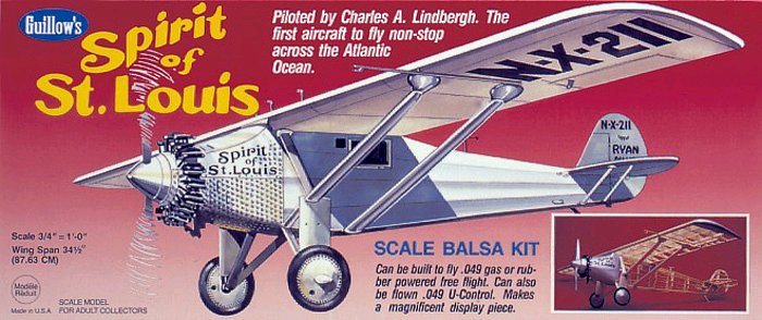 Guillow's 1/16 Spirit of St. Louis Model Kit