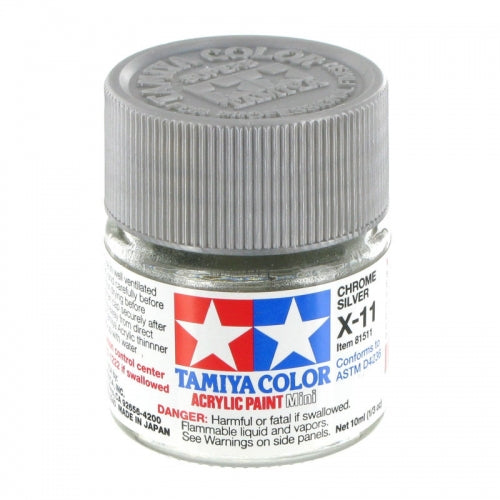 TAMIYA X-11 CHROME SILVER ACRYLIC MINI 10ML