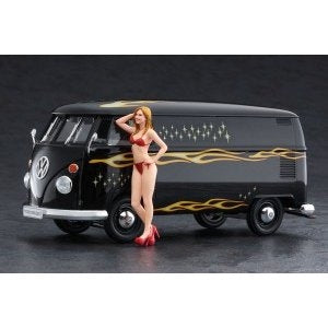 Hasegawa 1/24 VW TYPE 2 DELIVERY VAN "FIRE PATTERN" w/BLOND FIRL'S FIGURE (SP464)