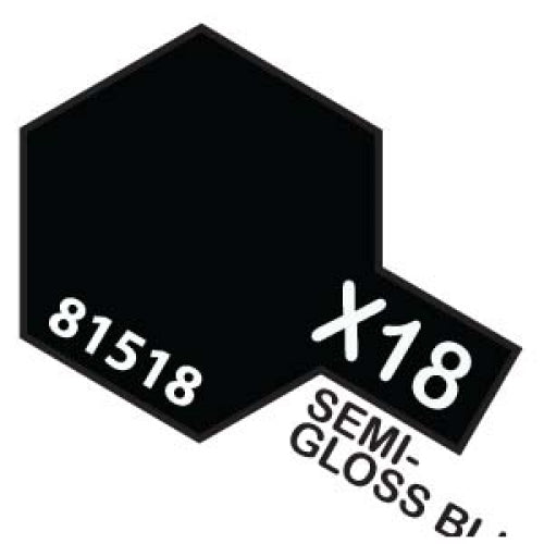 TAMIYA X-18 SEMI-GLOSS BLACK ACRYLIC MINI 10ML